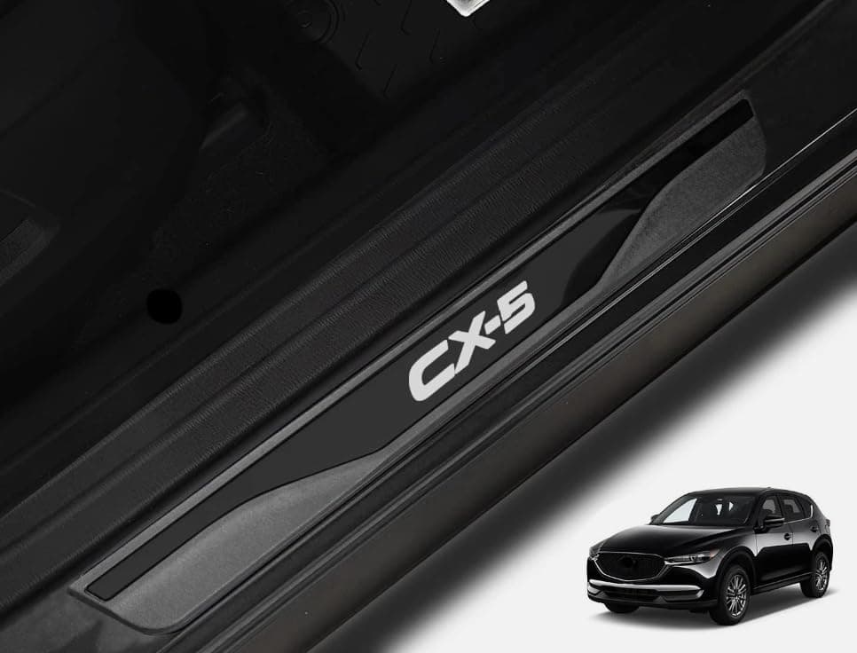 GZBFTDH Door Sill Trim Plates Compatible with Mazda cx-5 cx5 2013-2022 2023 2024, Accessories Parts Protector Door Entry Guard Plate Trim Cover Auto Interior Accessory Kick Panels Scuff