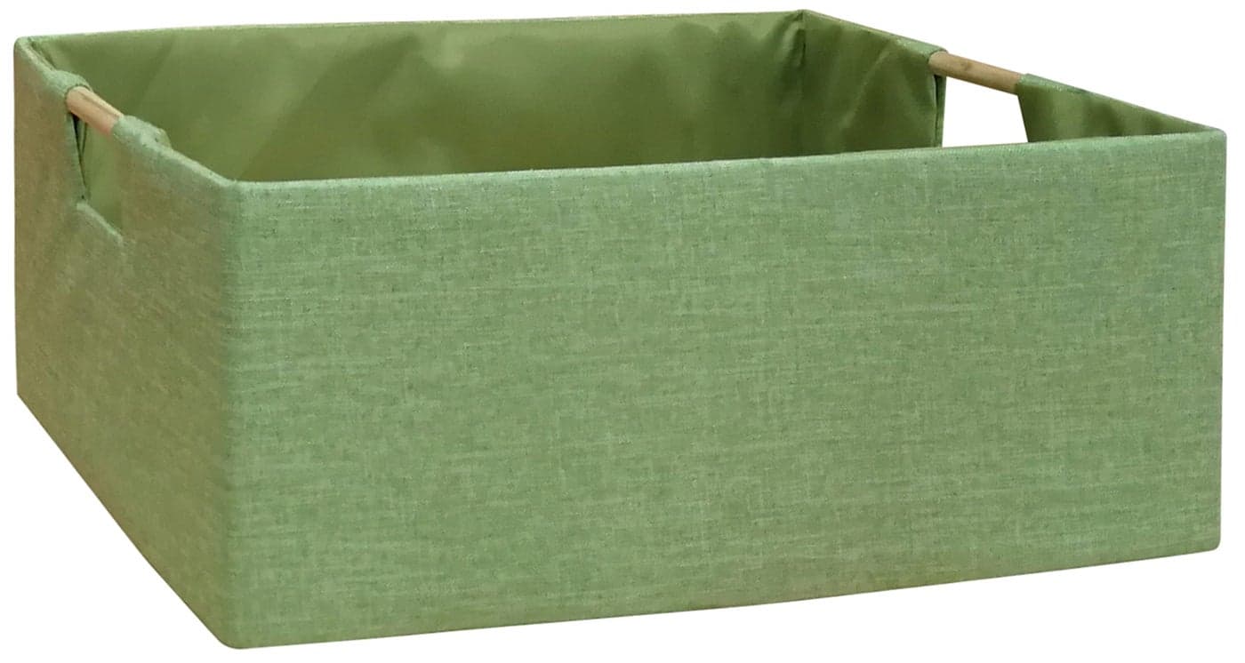 FUULOXE Storage Bin for Shelves Rectangle Closet Baskets Foldable Box with Handles Gray Storage Bins Storage Boxes for Home Office Car Dormroom Green