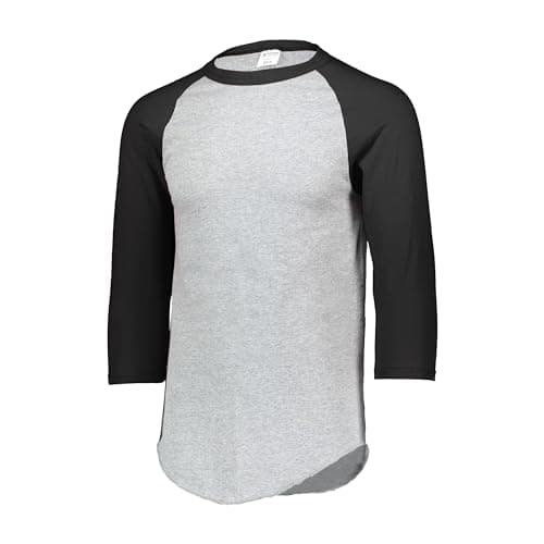 Augusta Sportswear mens Baseball Jersey 2.0 3 4 Sleeve, Athletic Heather/Black, Small US