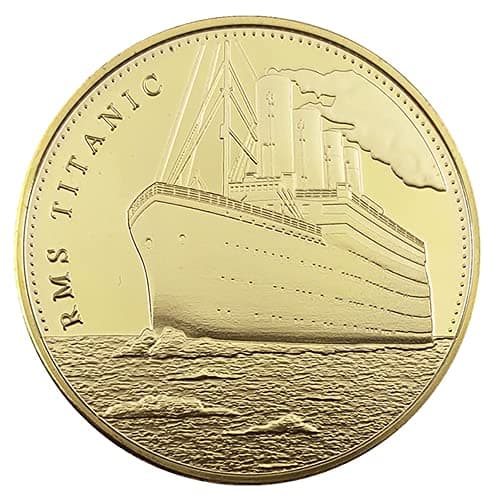 to in Memory of RMSTitanic Travel Map Gold Plated Challenge Coin