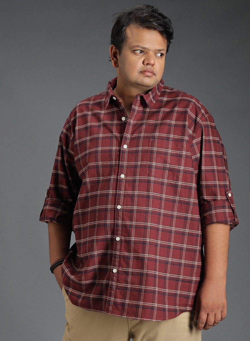 Regular Fit Brown Classic Tartan Checked Shirt for Men