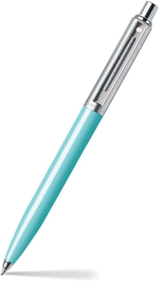 Sheaffer A 321 Sentinel Ballpoint Pen Aqua with Brushed Chrome Cap and ChromePlated Trim