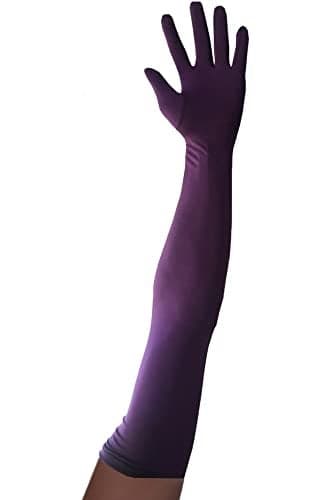 Seeksmile Classic Adult Size 22" Length Spandex Gloves Above Elbow Cosplay Costume Glove (Free Size, Purple)