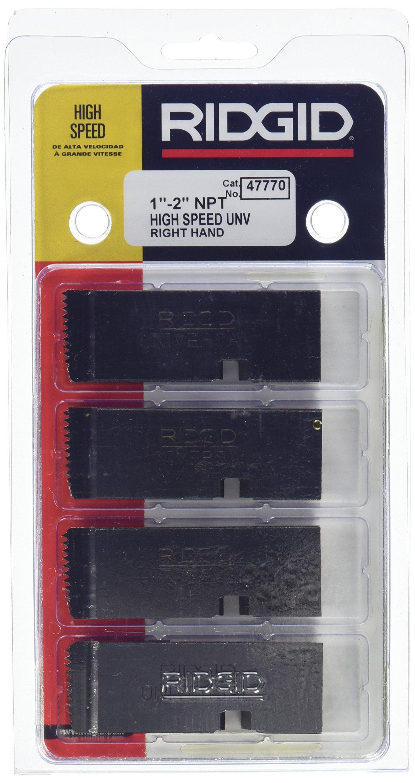 RIDGID 47770 Threading Machine Dies RightHanded HighSpeed NPT Pipe Dies with Nominal Pipe Size of 1Inch to 2Inch Compatible with Universal Die Heads