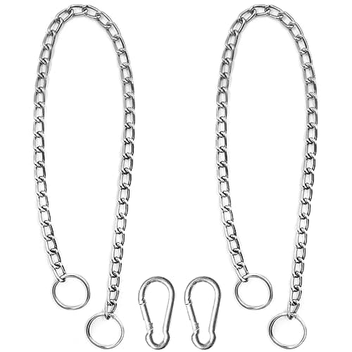 YuCool 2 Pack Chain Choke Collar for Dogs, Heavy Duty Metal Training Choke Collars, Alloy Steel Pet Training Collar(2.5mm;20 Inch)