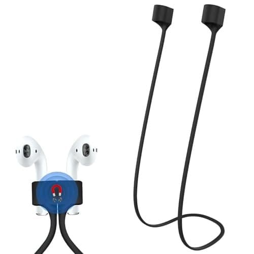 KEKOZE Anti-Lost Magnetic Strap Silicone Cable Connector String Compatible with Apple Wireless Pro/Pro 2/1,2&3 / Neck Rope Cord - Black
