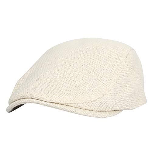 WITHMOONS Irish Hat Golf Cap Straw Weave Hat Cotton MZ30038 (Ivory)
