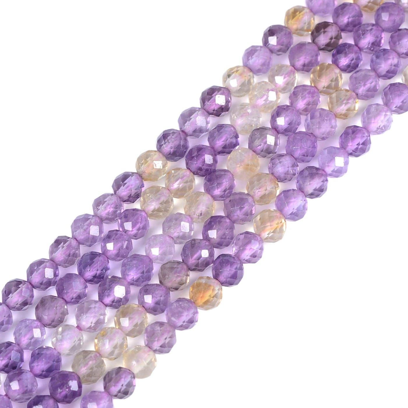Ametrine 3mm Faceted Gemstone Round Loose Beads Strand 15516 DIY Jewelry Making