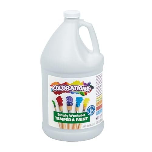 Colorations ParabenFree Washable Tempera Paint for Kids 1 Gallon Value Size Vibrant White NonToxic and Made in The USA