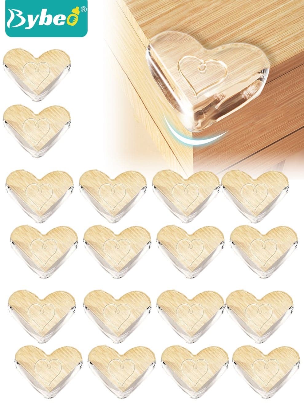 18PCS Baby Corner Guard Protector, Furniture Corner and Edge Safety Bumpers, Proofing Corner Covers, Kids Proof Bumper Cushion for Furniture or Tables, Transparent, Heart Shape
