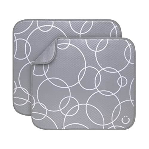 Ubbi Microfiber Dish Drying Mat, Baby Bottle Drying Mat, Kitchen Counter Dish Mat, Pack of 2