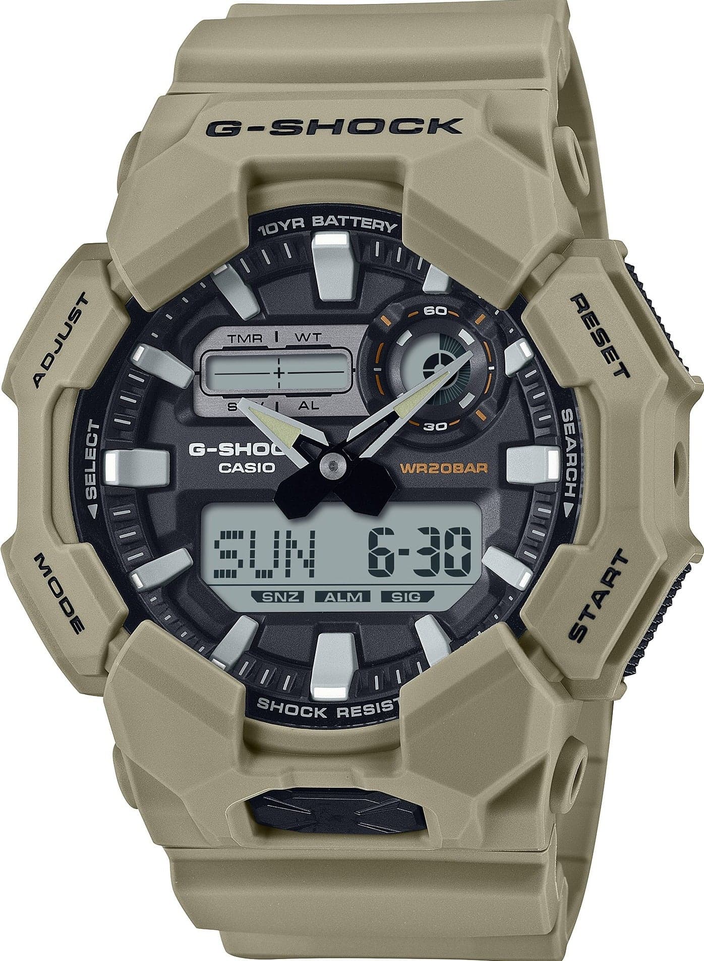 Analog Digital Bio-Based Khaki Green Resin Band Men's Watch GA-010-5A