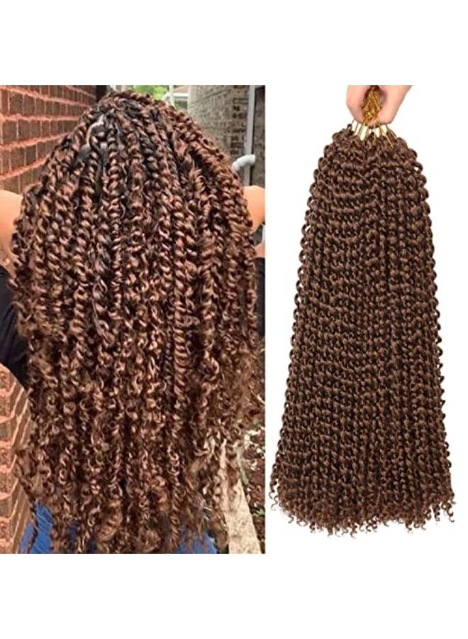 18 Inch Passion Twist Hair Brown Water Wave Crochet Hair for Women Passion Twist Crochet Hair Long Bohemian Synthetic Curly Braiding Hair Passion Twists Braiding Hair 18 Inch Pack of 2 30