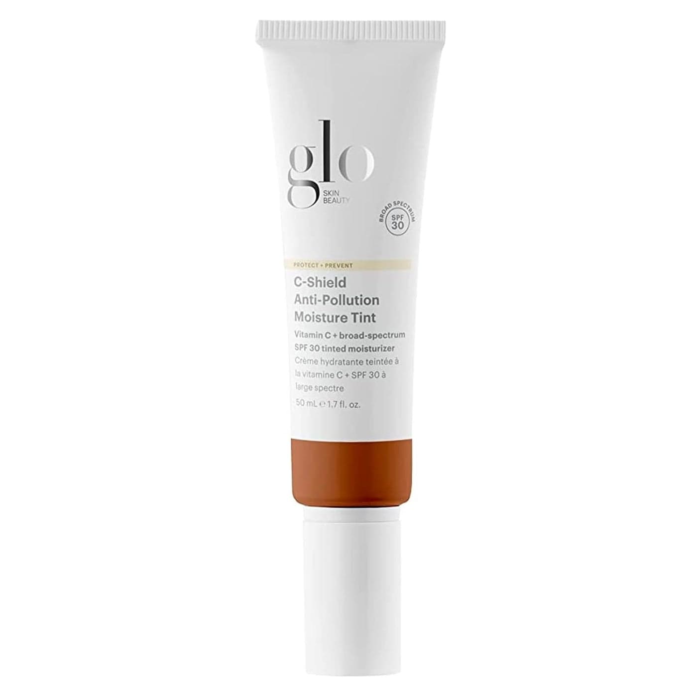 Glo Skin Beauty CShield AntiPollution Moisture Tint Tinted Moisturizer With SPF 30 for Face Broad Spectrum Protection Vitamin C 17 Oz 10WDark