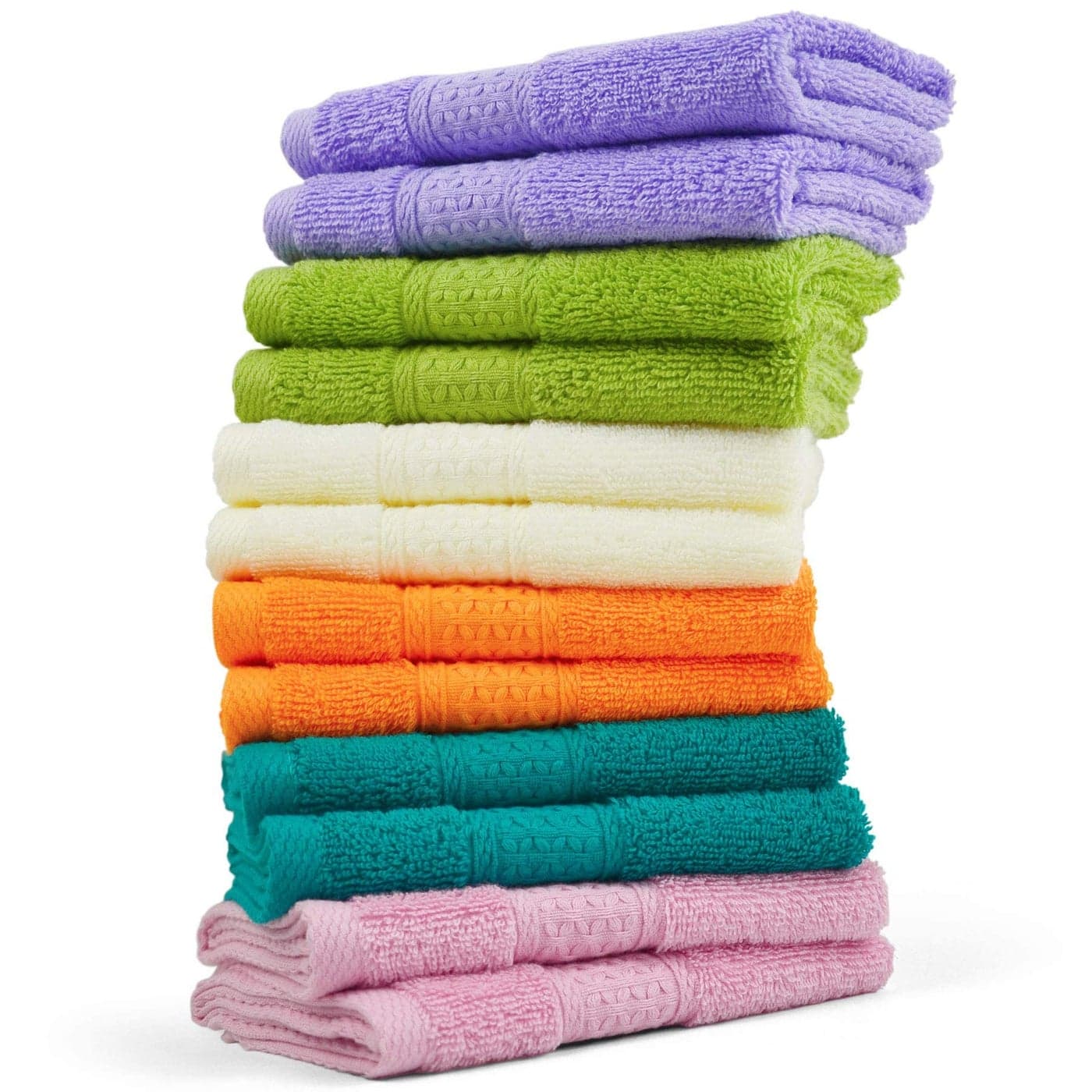Cleanbear Face Cloths 12 Pack Washcloths 100 Cotton Wash Cloth for Face Large Bath Washcloths 13 by 13 Inches with Multi Colors