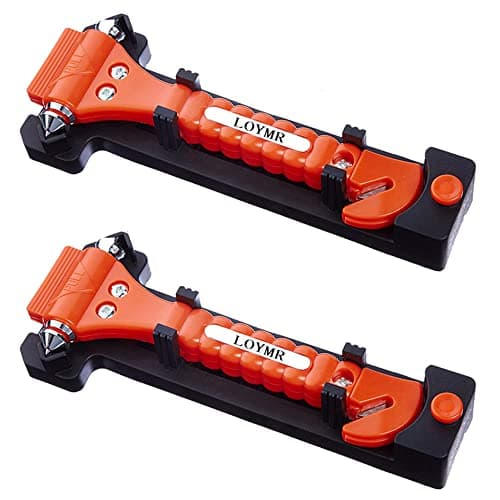 LOYMR 2 PCS Car Safety Hammer, Window Breaker Seatbelt Cutter, Glass Breaker,Car Window Glass Hammer Breaker and Auto Safety Seatbelt Cutter 2-in-1 Rescue Disaster Escape Tool