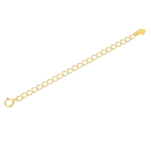 2pcs Adabele Authentic Gold Plated Sterling Silver Jewelry Making Cable Chain Extender Strong Removable Adjustable 4 inch Extension for Necklace Anklet Bracelet SS302-4
