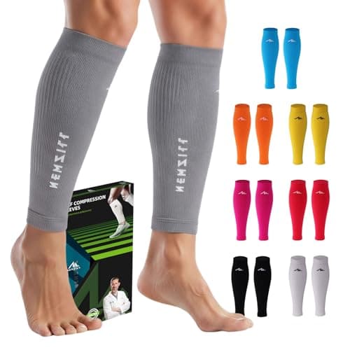 NEWZILL Compression Calf Sleeves (20-30mmHg) for Men & Women Perfect Option to Compression Socks Leg Sleeves for Running Fitness Travel Nursing (XXL Grey 1Pair)