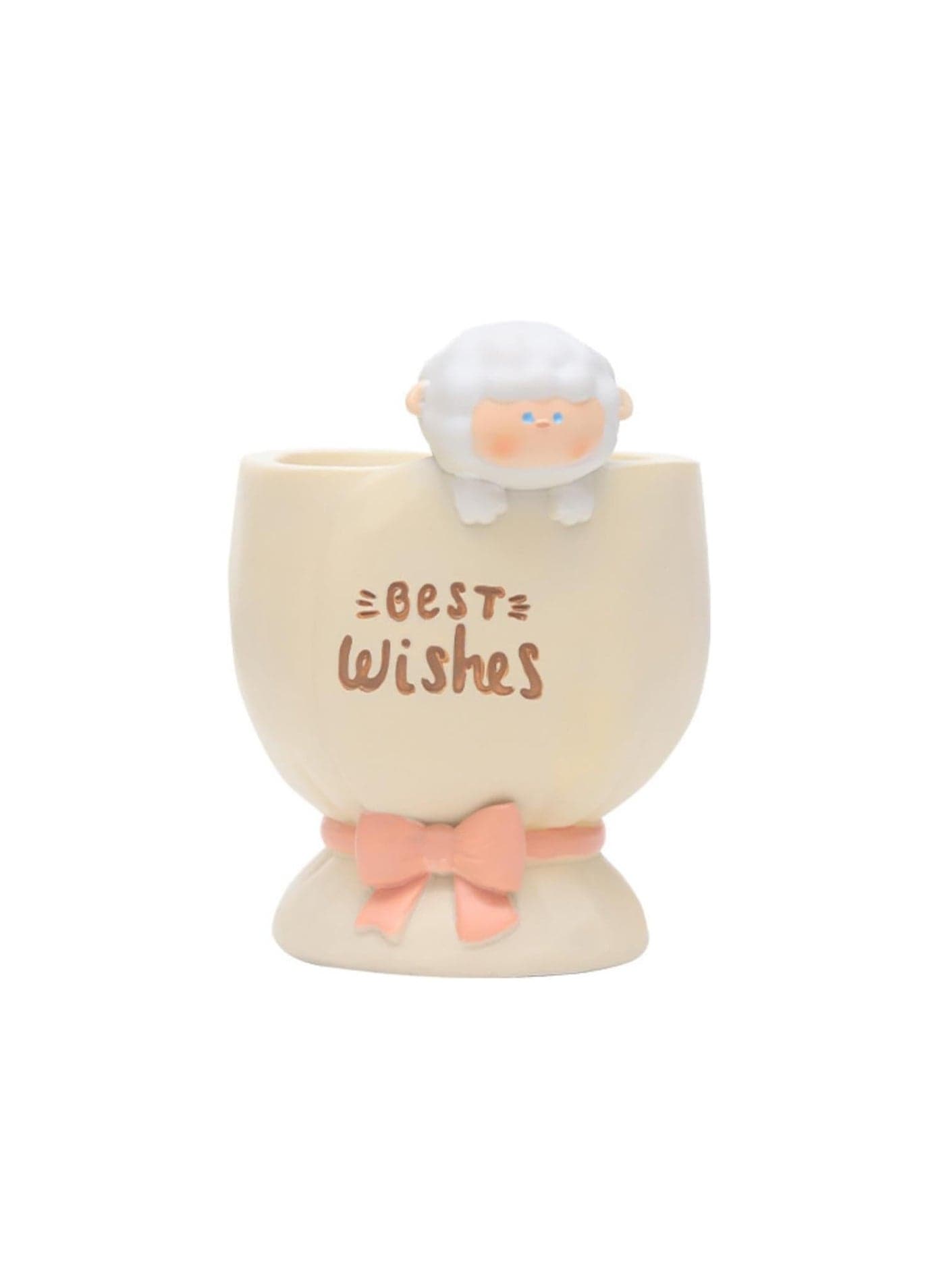 Creative Resin Succulent Flower Pot Cartoon Cute Pet Home Office Decorative Flower Pot Simple Green Plant Potted Desktop Ornaments - Happy Flower Pot - Blessing
