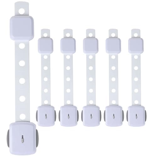 FursafeQ Cabinet Locks Baby Proofing Baby Drawer Safety Locks Adhesive Child Safety Lock Straps Adjustable Door Latch for Fridge Toilet Oven No Drill Furniture Kitchen Lock