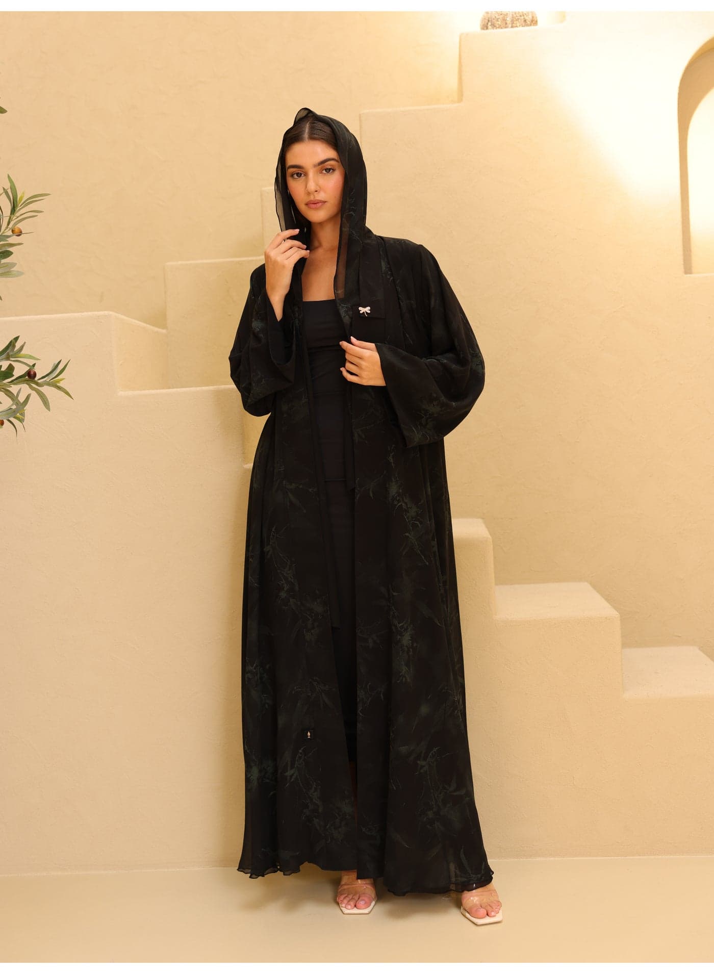 Midnight Floral Printed Abaya