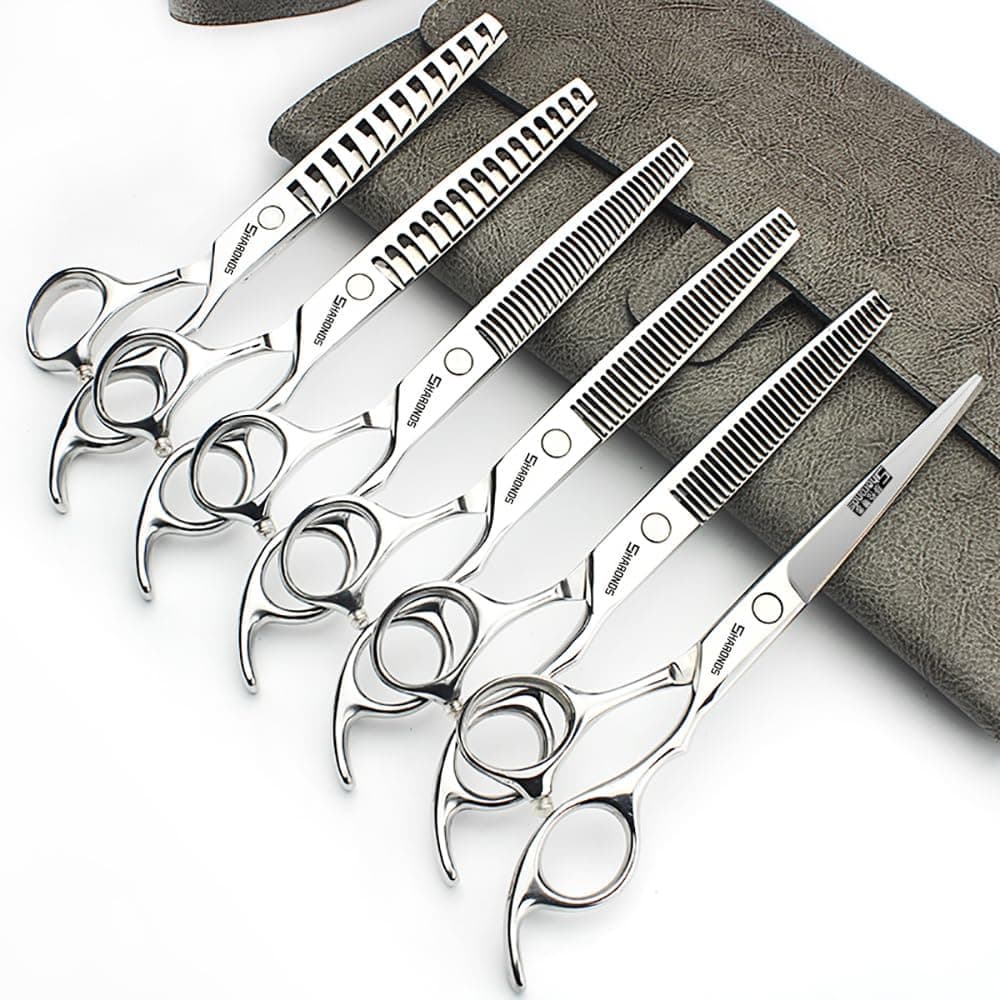 Barber hair scissors Axemoore professional haircut Cutting ScissorsShears set 6 made of Japanese stainless steel especially 65in6pc