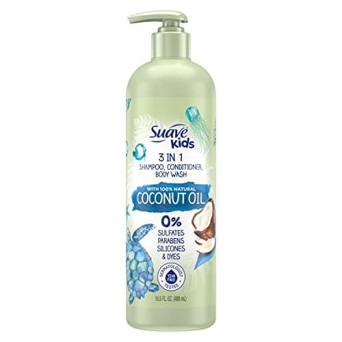 Suave+ Kids Naturals 3in1 Shampoo Conditioner Body Wash Kids 3 in 1 with Coconut Oil Dermatologist-Tested and Tear-free Shampoo Conditioner Bodywash 16.5 oz