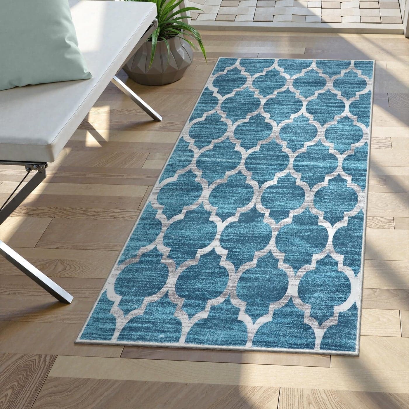 Lahome Moroccan Blue Kitchen Rugs 2x4 Runner Rug Washable Small Rug NonSlip Accent Distressed Throw Rugs Floor Carpet for Hallway Entryway Bedroom Laundry Room 2 X 4 Blue