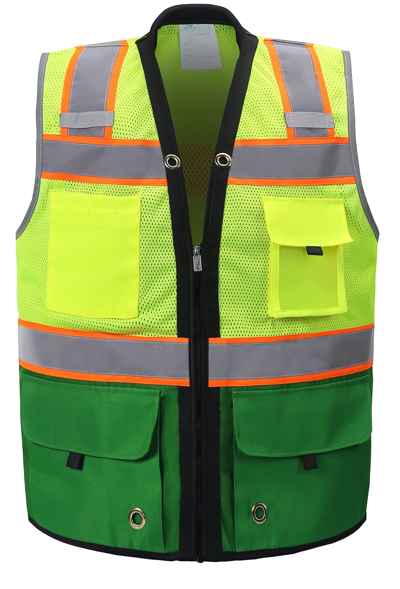 Shine Bright Safety Vest - High Visibility with Reflective Straps and Pockets – Premium, Soft, Durable, and Breathable – ANSI CLASS 2 (Size Medium, Green)