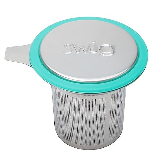 Swig Life Tea Infuser Insert for Loose Leaf Tea, Includes Tea Infuser Basket, Lid, and Coaster, Compatible with Swig Life 18oz Travel Mugs, 14oz Wine Tumblers, 20oz, and 22oz Tumblers