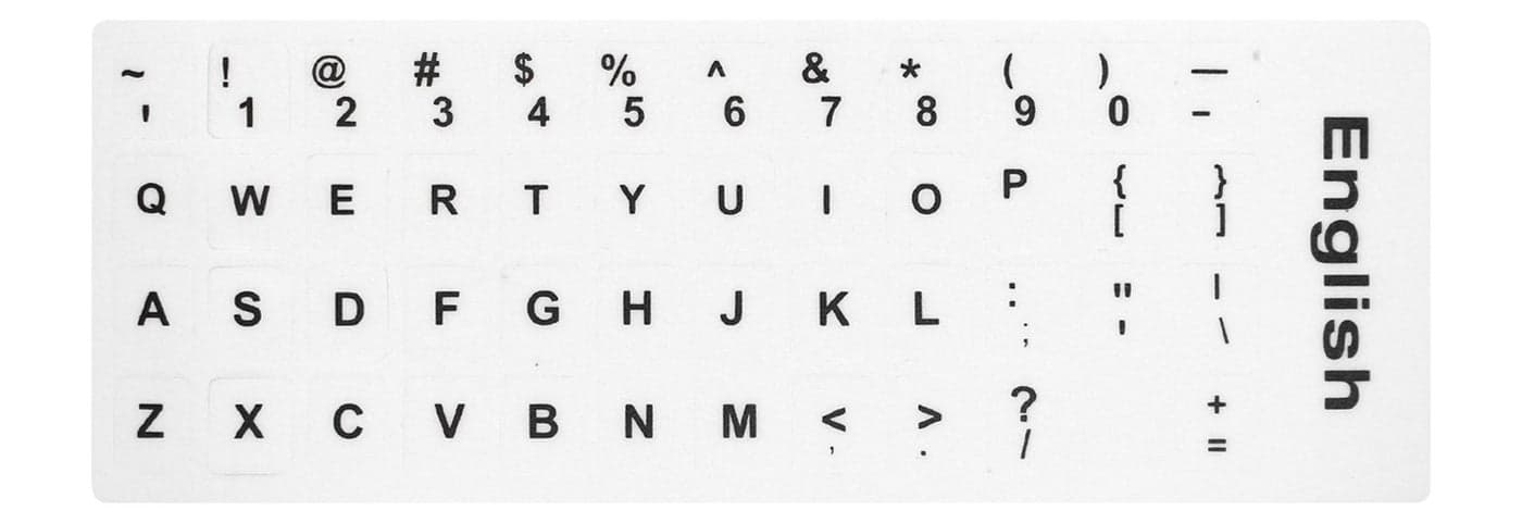 2PCS Pack HRH English Keyboard StickersPC Keyboard Stickers White Background with Black Lettering for Computer
