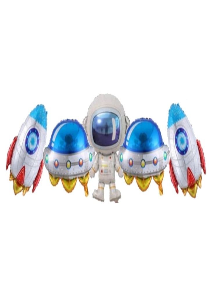 Cojoining Foil balloons Banner Outer Space Astronaut Rocket theme Birthday Party Baby Shower Boy Girl Decoration Party Supplies