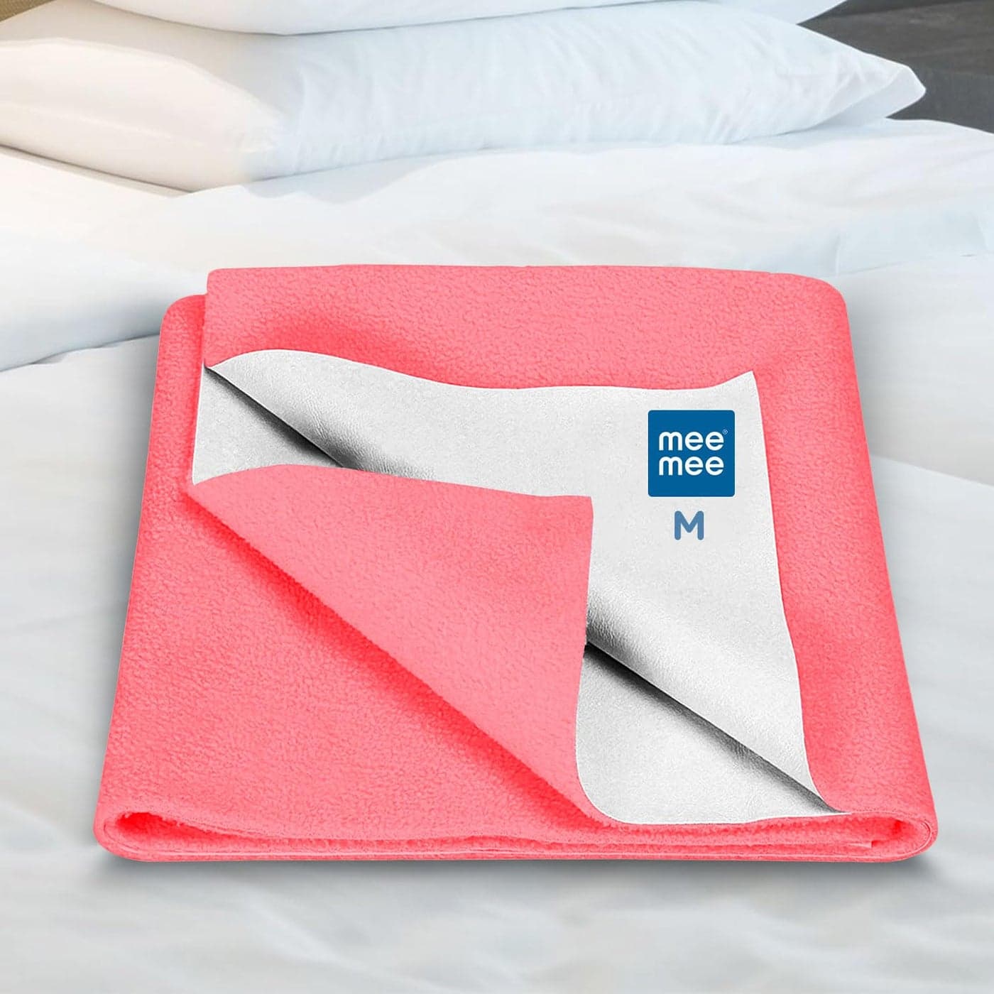 Mee Mee Reusable Water Proof Cotton Bed Protector SheetExtra Absorbent MatDry SheetsUrine SheetDry Mat 70CmX100Cm Medium Rose Pink