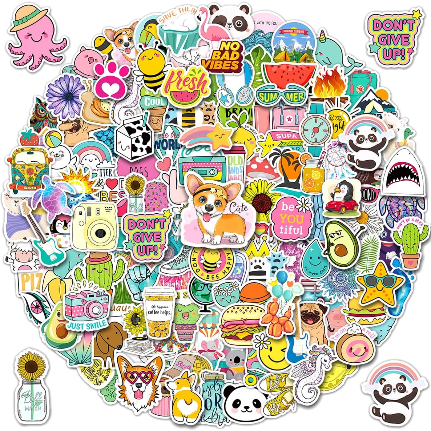 Cute Stickers Bulk 200Pcs Vsco Stickers for Hydroflasks Waterproof Sticker for Kids Cute Decals for Hydro Flask Water Bottles Scrapbook Decals Packs for Teens Girls Kids