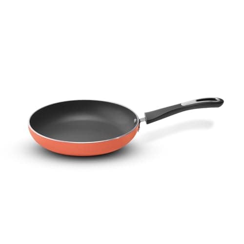 VAYA Hautechef Non-Stick Frypan 24cm, 3-Layer ILAG Swiss Coating, PFOA-Free, Induction Friendly, with Soft-Touch Grey Handle, Color - Coral Crush