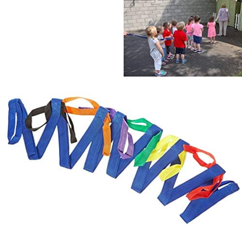 KIKIGOAL Childrens Walking Ropes for Preschool Daycare School Kids Outdoor Colorful Handles For Up To 12 Children 2 Teachers Handle style