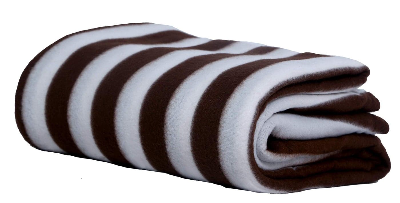 Goyal's Polar Fleece 250TC Single Bed Stripes Blanket - Brown