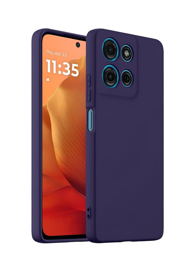 Motorola Moto G15 4G 2025 Premium Soft Liquid Silicone Case Cover – Eggplant Purple | Shockproof, Anti-Scratch, Slim Fit, Non-Slip Grip, Microfiber Lining, Stylish & Protective Phone Back Cover for Moto G15