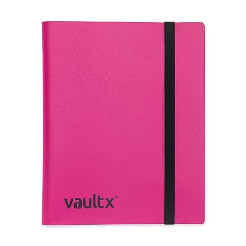 Vault X 9 Pocket Trading Card Strap Binder, 360 cards, Standard, 20 Side-Loading Pages, Folder for Collectible Card Games, Sports, TCG (Pink)