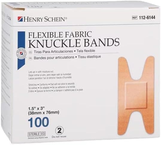 Sterile Fabric Knuckle Adhesive Bandages First Aid Finger Bandages Wound Care Bandages Individual Wrapped 15x3 200 Count 2 Pack