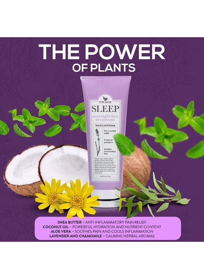 Relaxing Foot Lotion Moisturizer Cream For Dry Feet – Lavender Foot Care Cream W/Shea Butter, Aloe, & Coconut Oil – Foot Repair & Sleep Cream W/Soothing Scent, Pedicure Supplies, 8 Oz