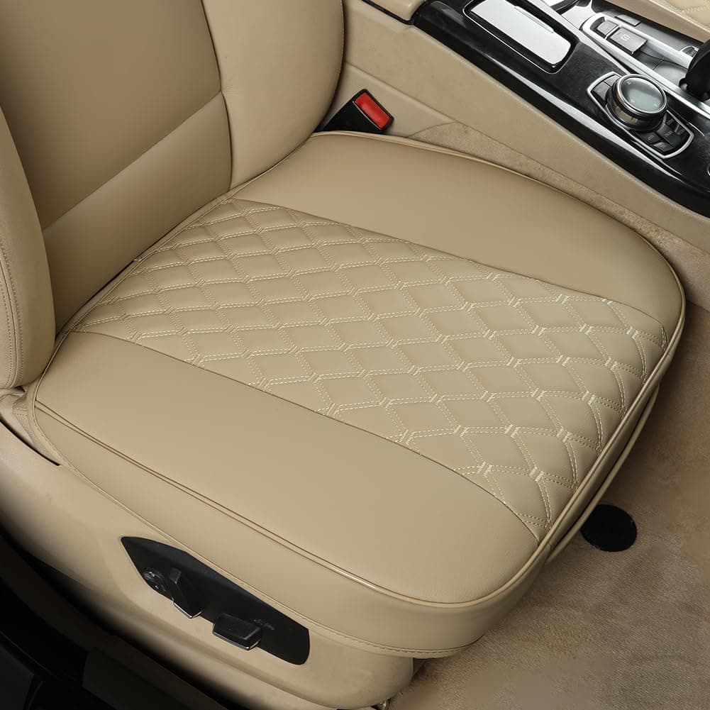 Black Panther PU Car Seat Cover, Front Seat Protector, Beige