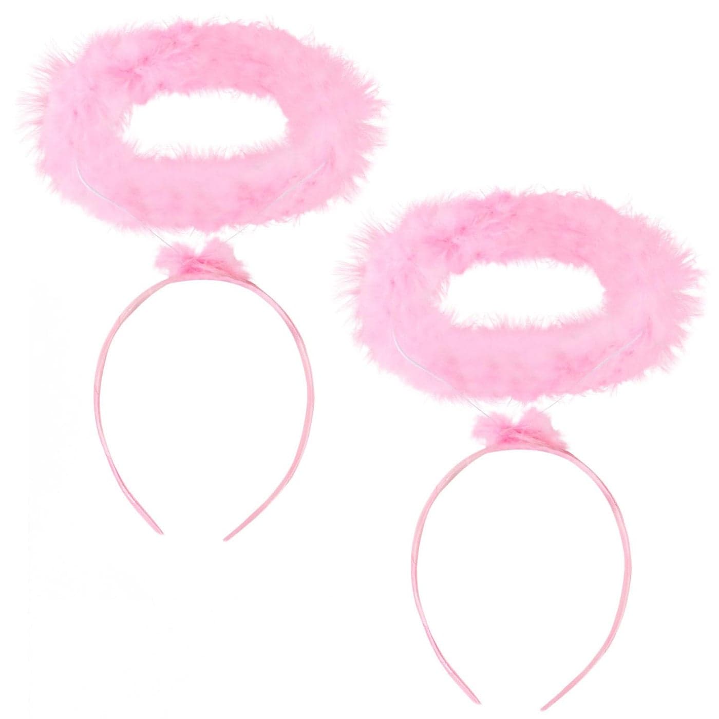 UNIME 2 Pack Angel Halo Headbands Feather Angel Headband Pink Halo Hair band Halloween Christmas Costume AccessoryPink