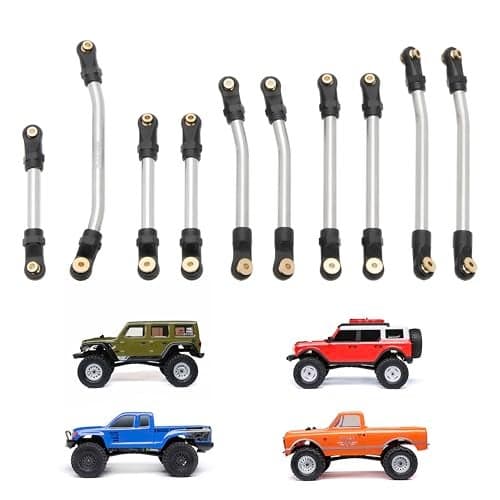 MEUS Racing SCX24 Links Metal High Clearance Chassis Links Steering Links Set for Axial SCX24 C10 Bronco Wrangler 124 RC CrawlerAluminum Alloy