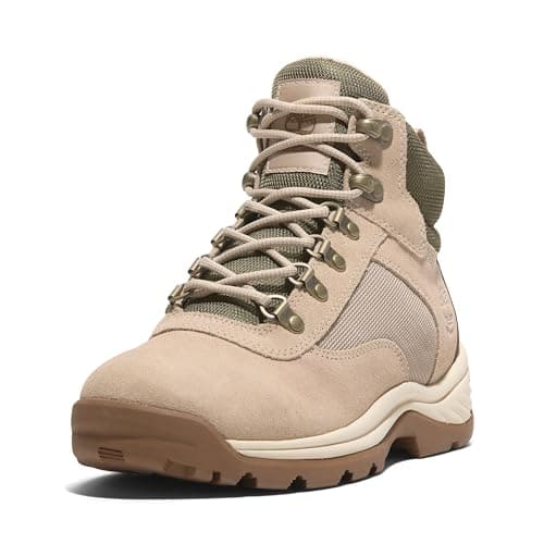 Timberland Women's White Ledge Mid Waterproof Hiking Boot, Light Beige Suede, 11