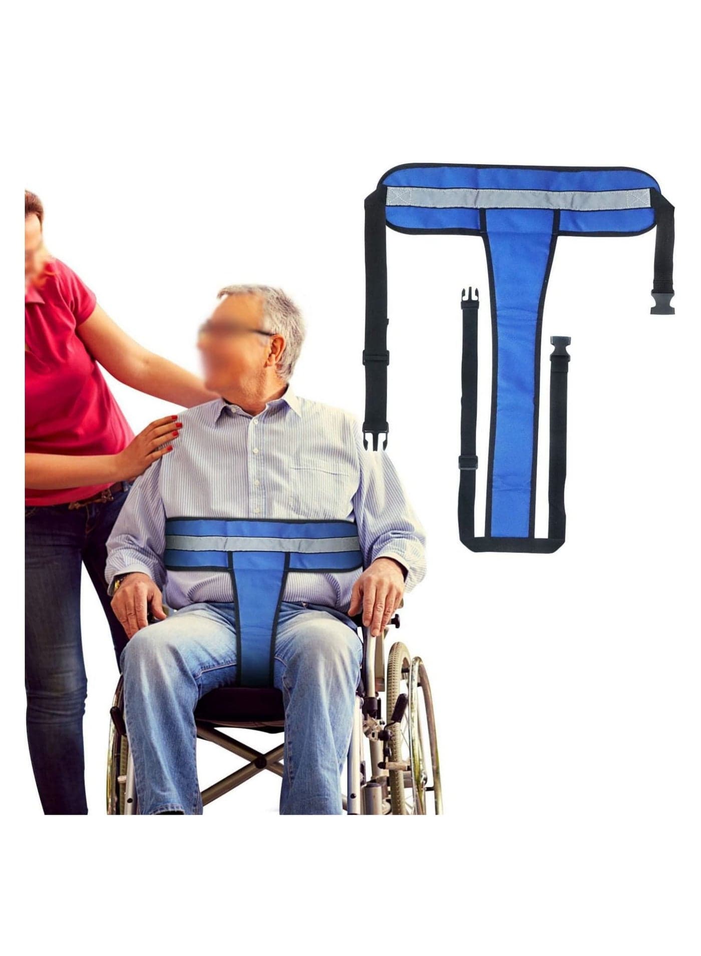 Wheelchair Seat Belt, Medical Hospital Straps Vest Full Body Harness Adjustable Metal Buckles Non-Slip & Anti-Fall and Keep User Upright, Safety Belt for Elderly, Patients, Disabled
