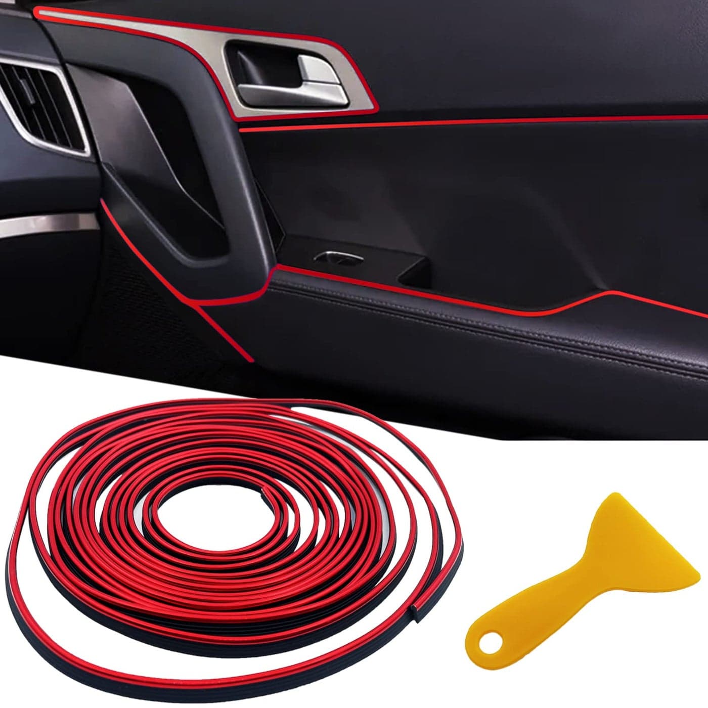 OSIFIT Car Interior Trim Strips33ft Car Electroplating Decoration Styling Door Dashboard Flexible Interior Trim Accessories with Installing Tool