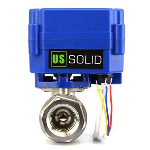 U.S. Solid Motorized Ball Valve- 3/4" NSF Certified 304SS Electrical Ball Valve with Full Port, 9-24V AC/DC and 3 Wire Setup