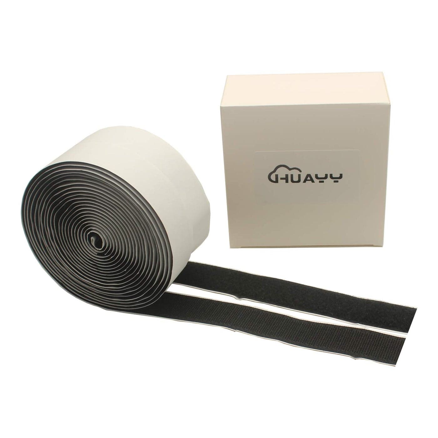 HUAYY 1 Inches Width 45 Yards Length selfAdhesive Hook and Loop Style Sheets Super Sticky Glue Nylon Patch Strips Tape FastenerBlack 1in x 45yd
