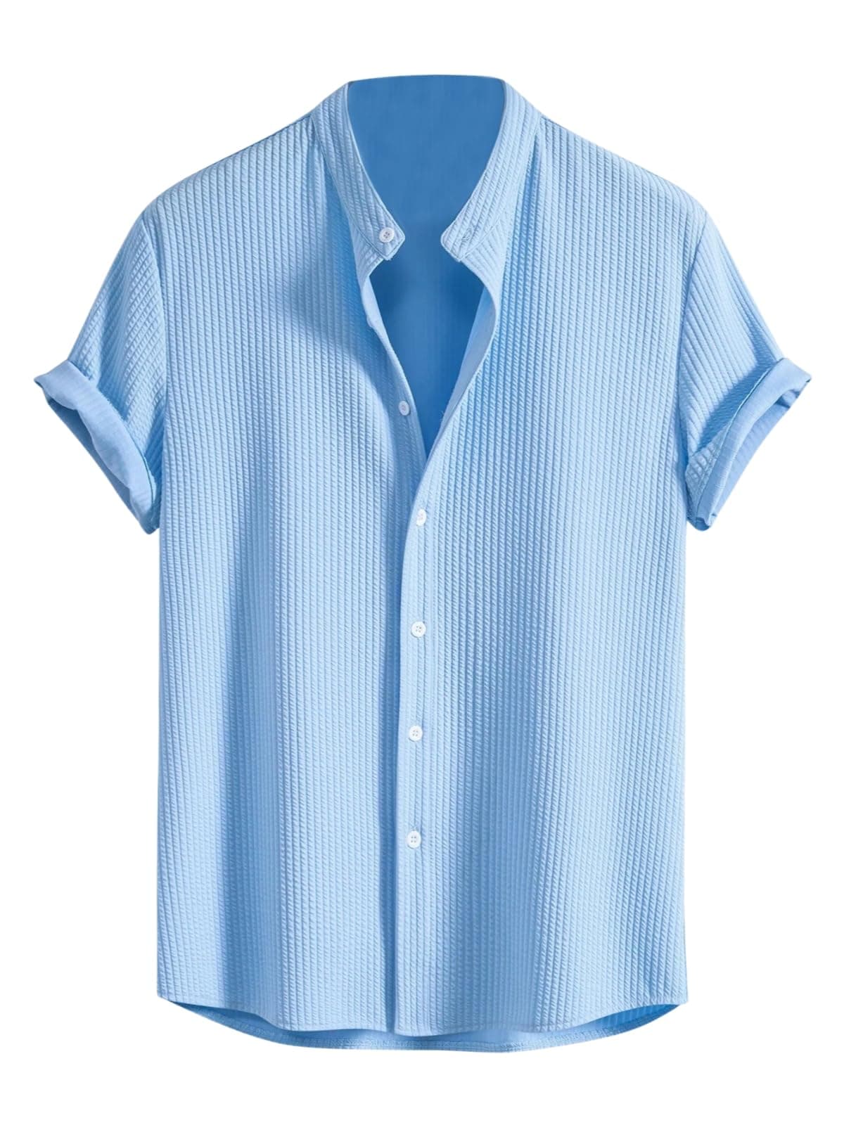 GRECIILOOKS Shirt for Men | Mens Casual Shirt's | Men's Regular Fit Stylish | Printed | Man's Solid Slim Fit | Short Sleeve | Trendy Blue